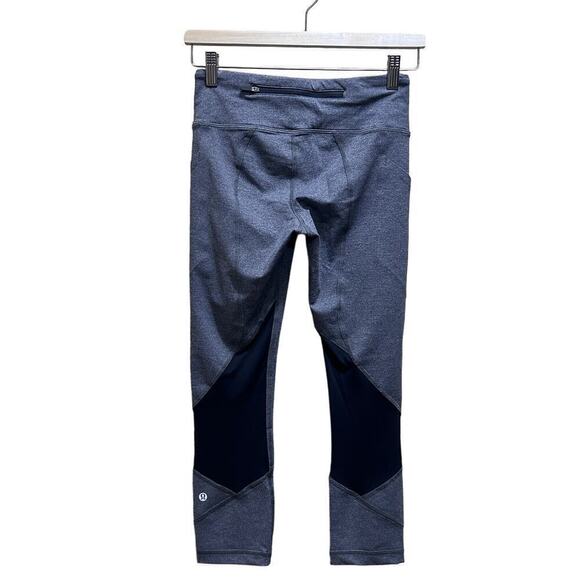 Lululemon Pace Rival Gray Crop Leggings 4 Workout Yoga Leisure Activewear 22" - Picture 2 of 11